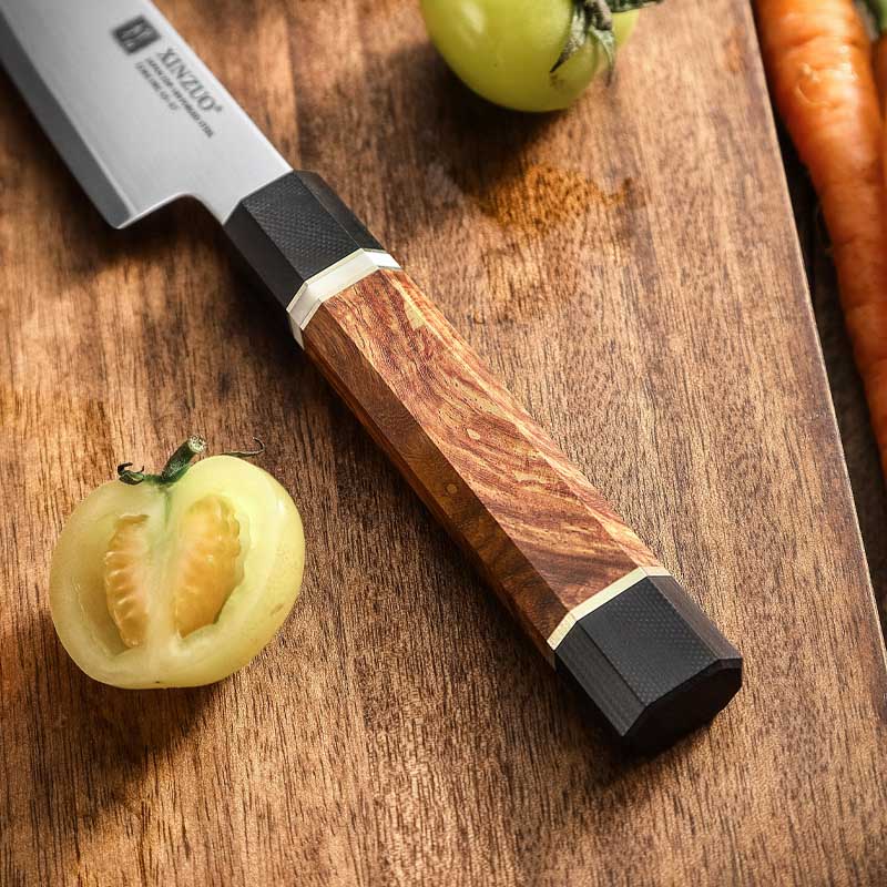 Black G10+White Ox Bone+Padauk Burl Wood